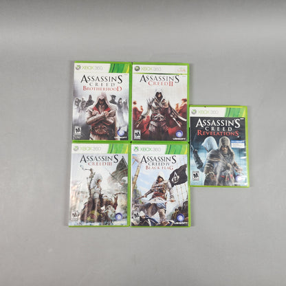 Lot of 5 Microsoft Xbox 360 Games - Assassin's Creed Game Bundle