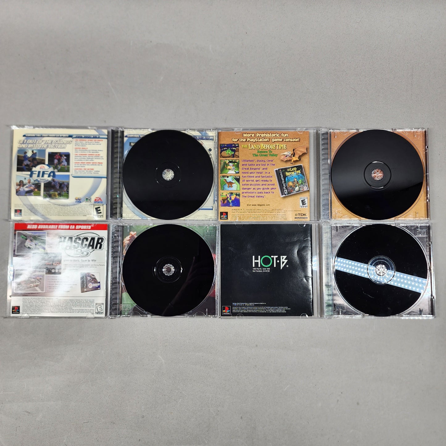 Sony PlayStation 1 PS1 Grey SCPH-5501 Two Controllers and 4 Games Bundle