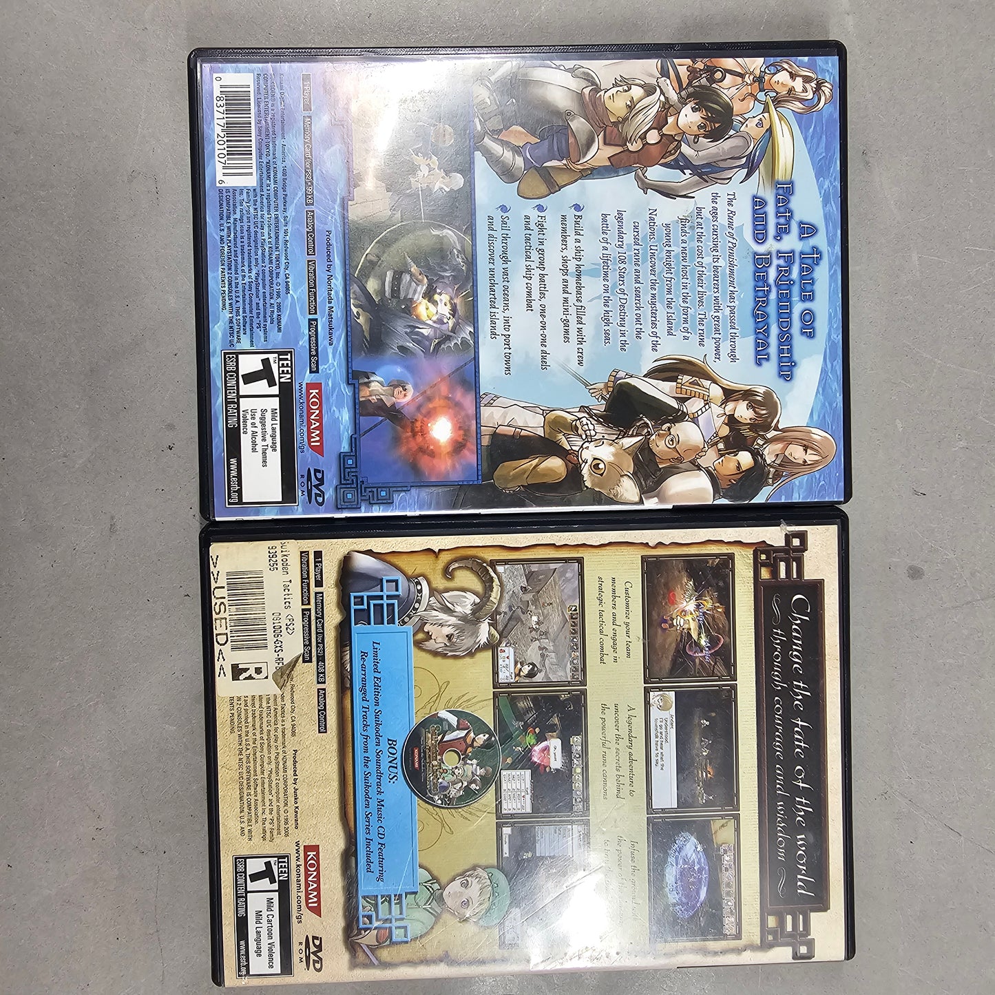 Lot of 3 Sony PlayStation 2 PS2 Games Suikoden Tactics - Suikoden III -  Suikoden IV w/ Soundtrack