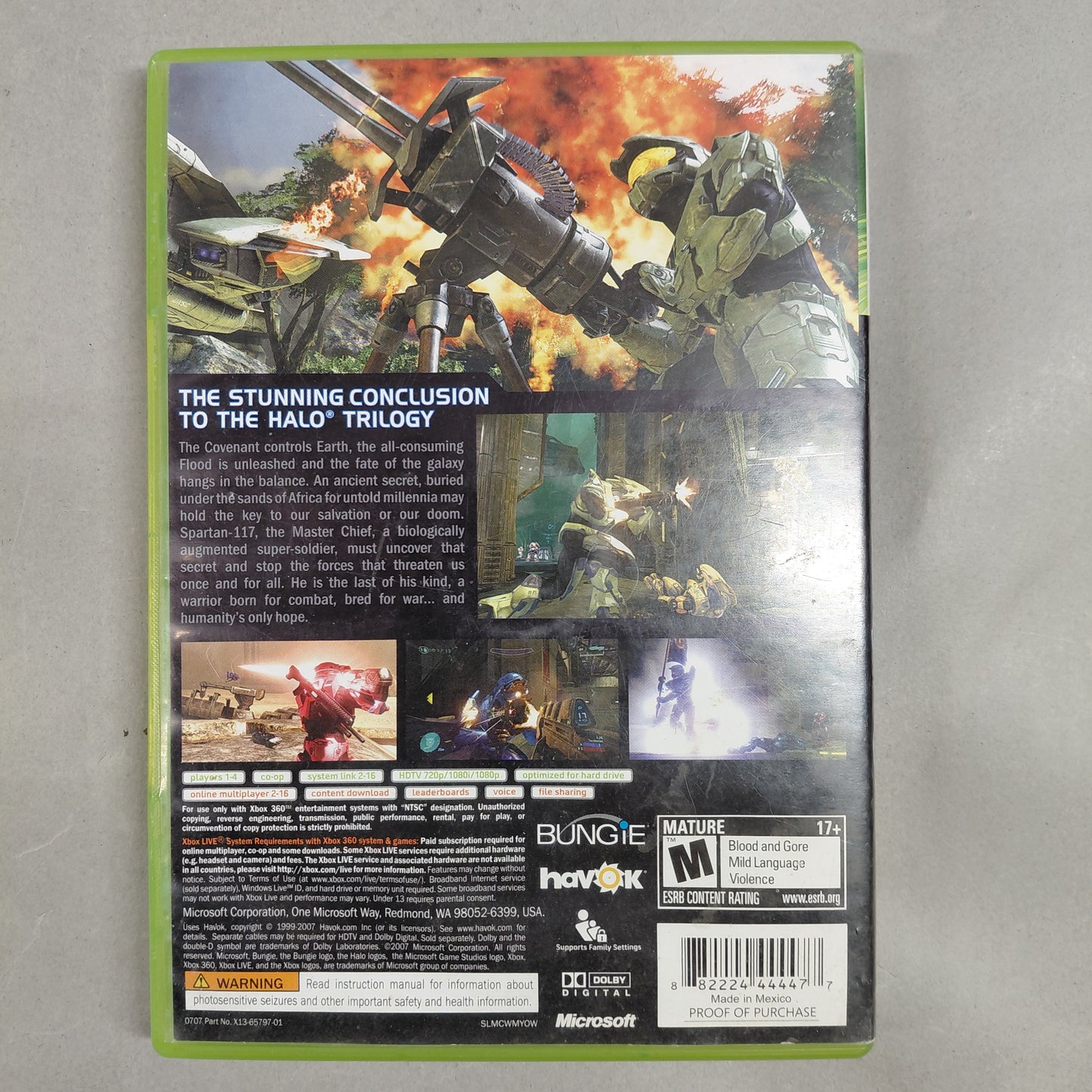 Microsoft Xbox 360 S 4GB Black 1439 W/3 Games