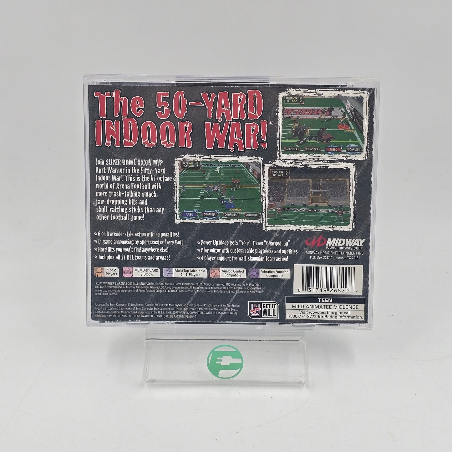 Kurt Warner's Arena Football Unleashed (Sony PlayStation 1 PS1, 2000)