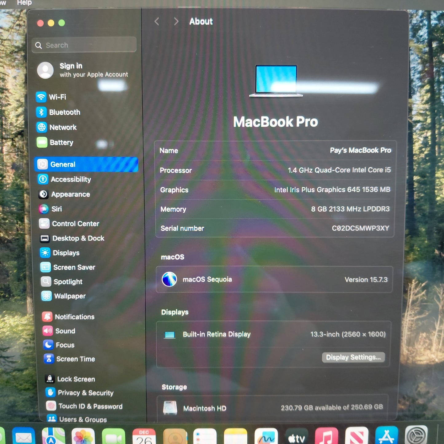 2020 Apple MacBook Pro 13.3" i5 1.4GHz 8GB RAM 256GB Silver A2289