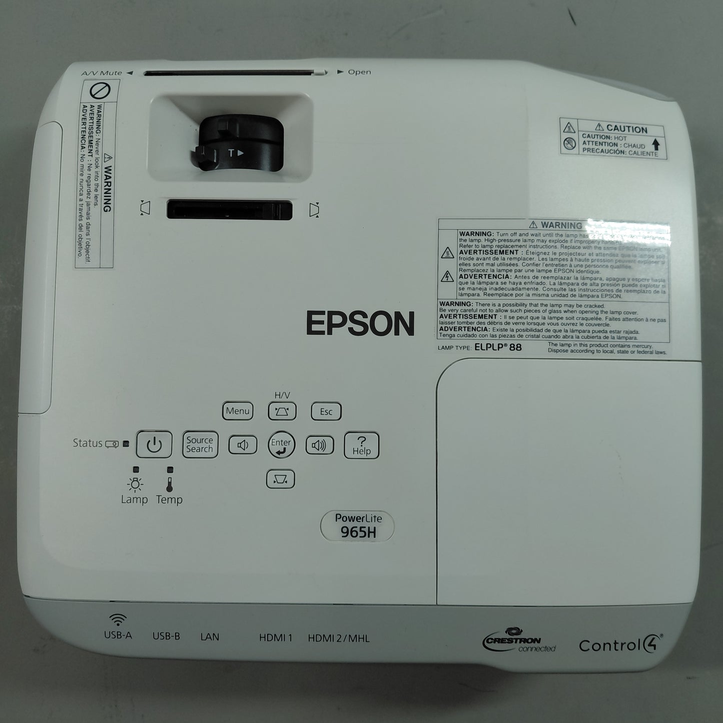 Epson PowerLite 965H 1024 x 768 XGA 3,300 Lumens LCD Projector