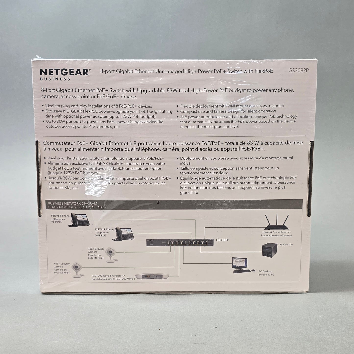 New NETGEAR 8-port Gigabit Ethernet Unmanaged  Switch GS308PP