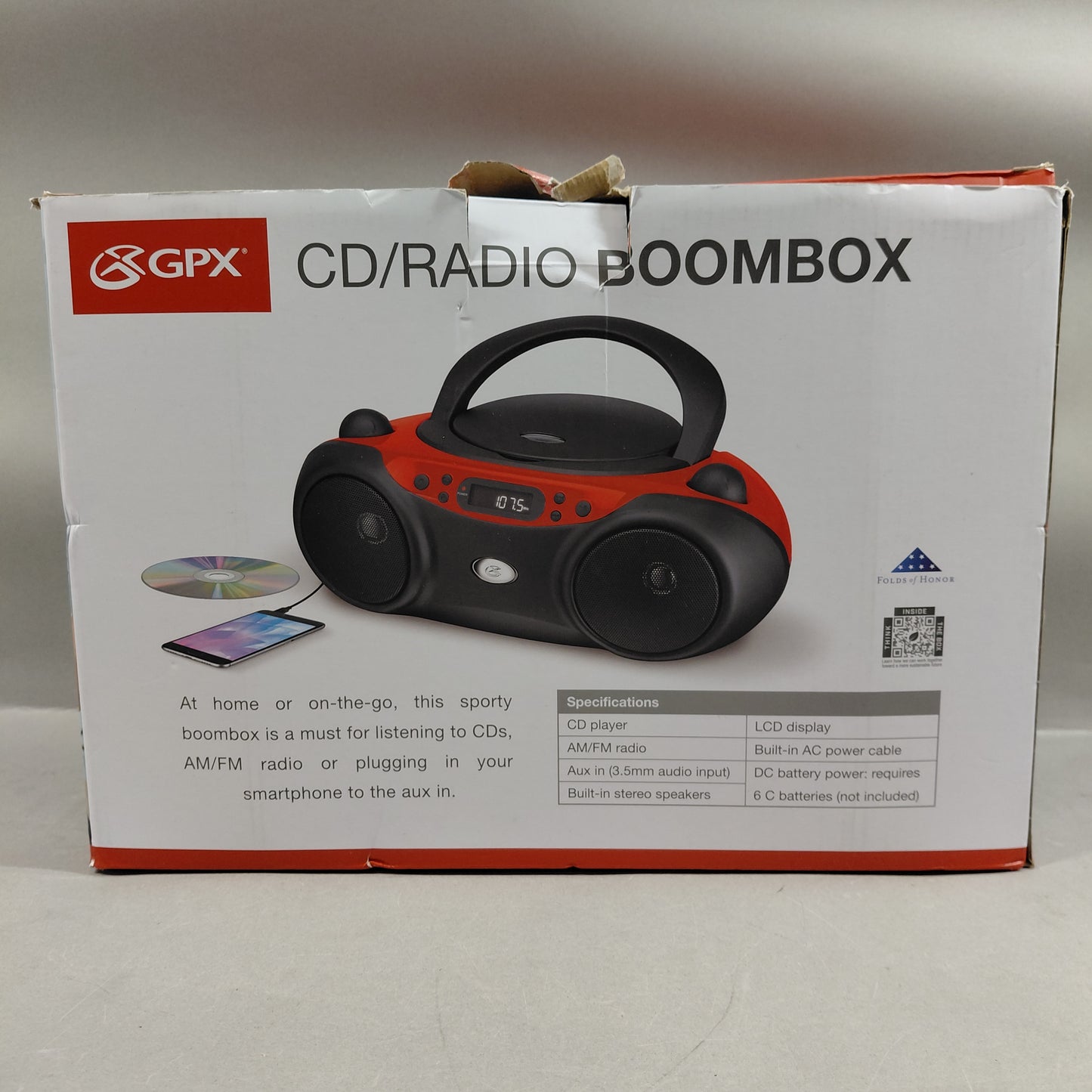 GPX CD/Radio Boombox Radio BC232R