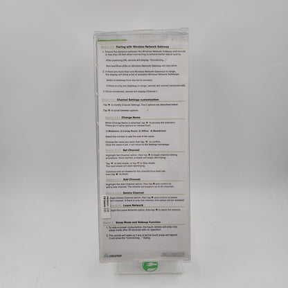 Draper Remote for Motorized Roller Shades C156.270