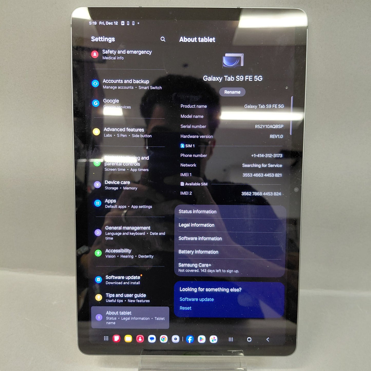 Verizon Samsung Galaxy Tab S9 FE 10.9" 128GB Silver