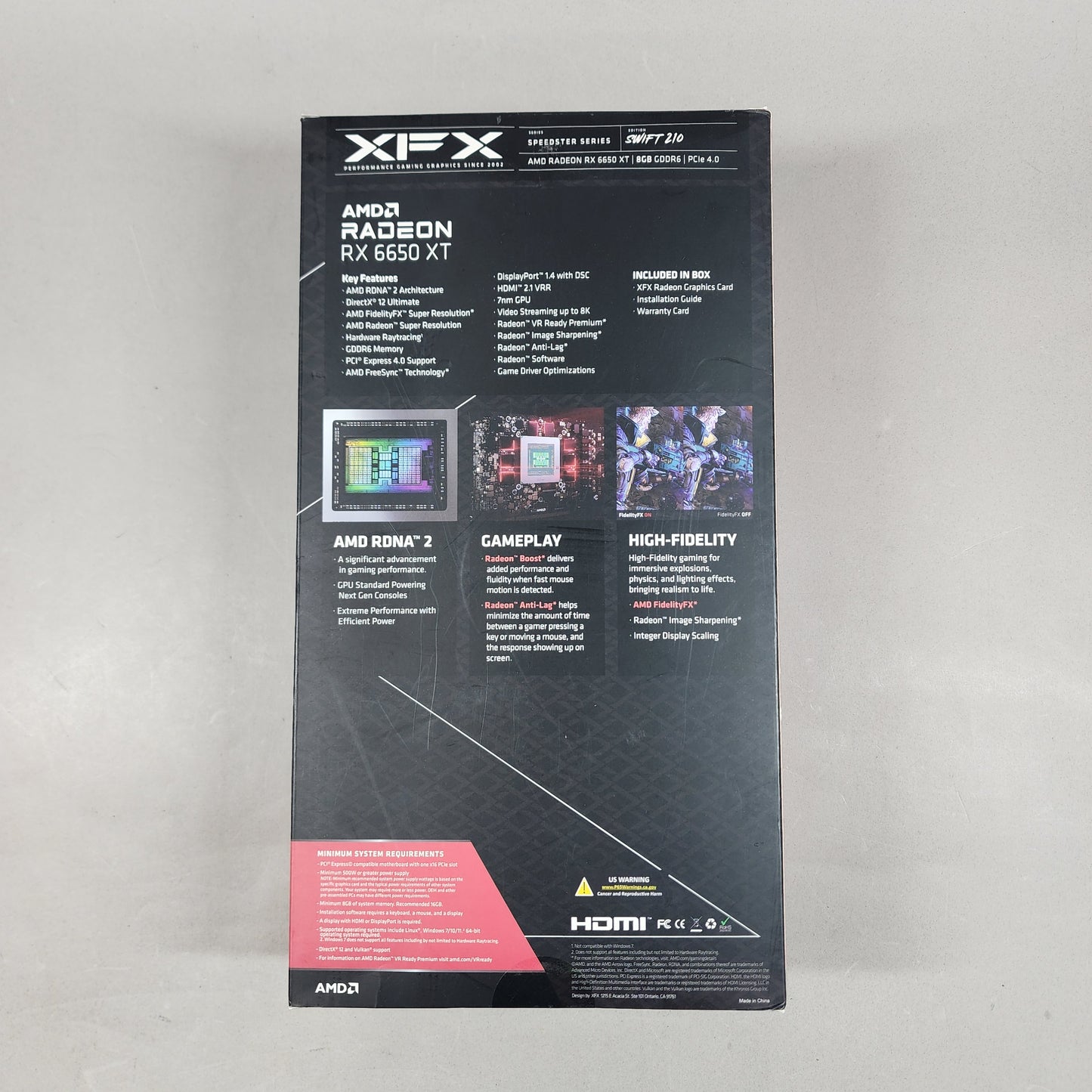 XFX Radeon RX 6650XT 8GB GDDR6 Graphics Card RX-665X8D