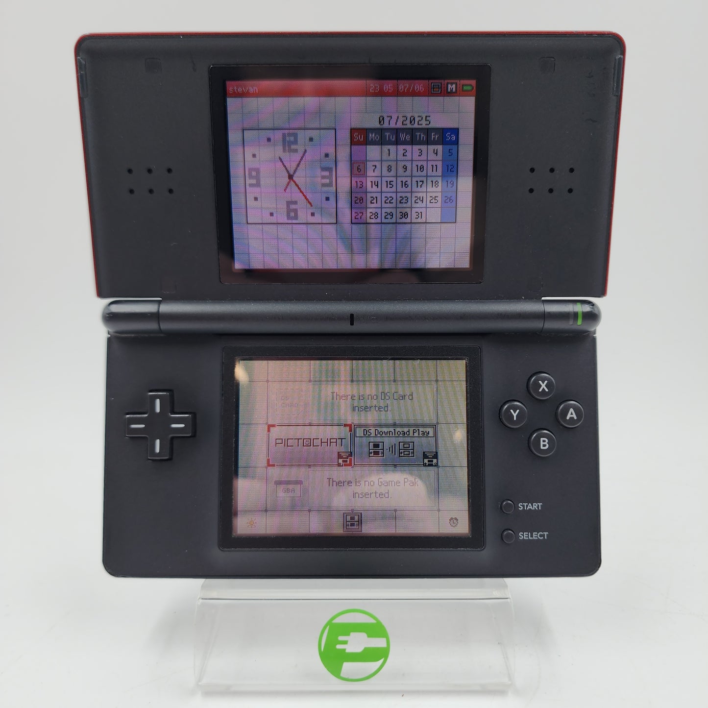 Nintendo DS Lite USG-USA-1 Black/Red Yellowed Lower Screen with Star Wars Games