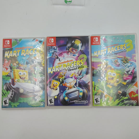 Lot of 3 Nintendo Nickelodeon Kart Racers Switch Games