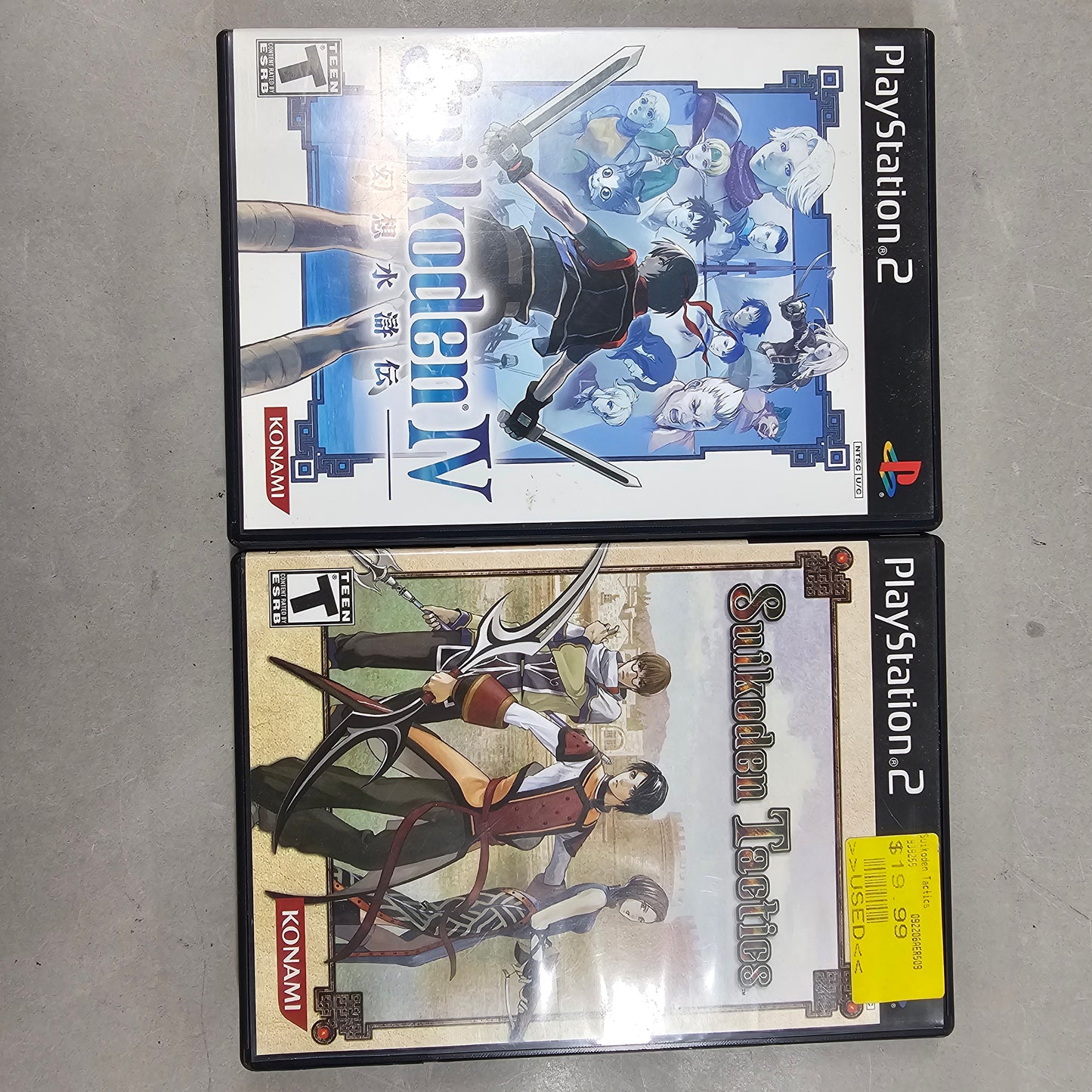 Lot of 3 Sony PlayStation 2 PS2 Games Suikoden Tactics - Suikoden III -  Suikoden IV w/ Soundtrack