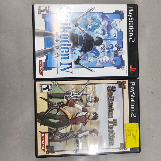 Lot of 3 Sony PlayStation 2 PS2 Games Suikoden Tactics - Suikoden III -  Suikoden IV w/ Soundtrack