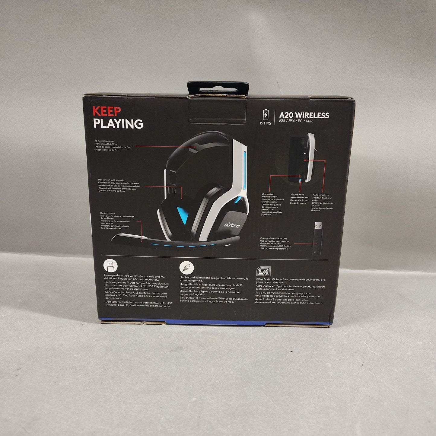 Logitech A20 Wireless Over-Ear Bluetooth Headphones White/Blue A00127