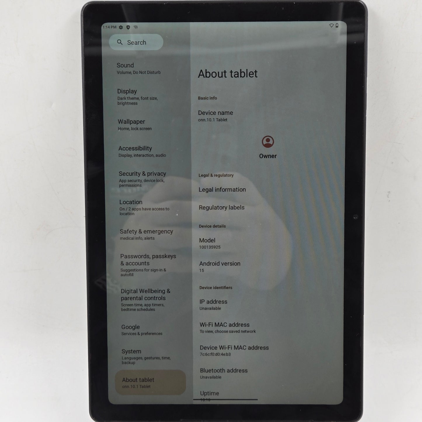 WiFi Only onn. 100135925 32GB Obsidian 100135925