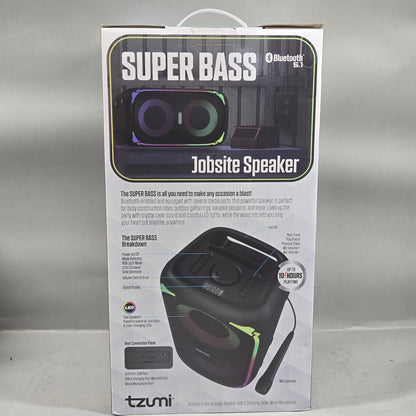 New Tzumi Super Bass Concrete Solid Beats Black