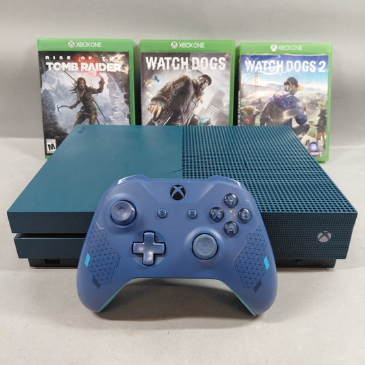 Microsoft Xbox One S 500GB Deep Blue 1681 W/3 Games