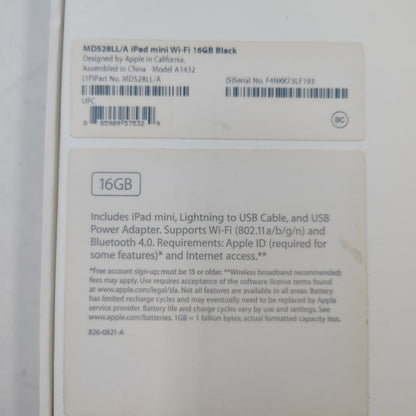 Apple Ipad Mini 1st Generation 16GB Wi-Fi Only A1432 MD528LL/A