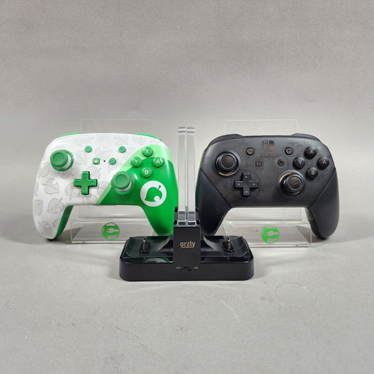 Switch 1 Pro Controller and PowerA New Horizons Controller with Charging Stand