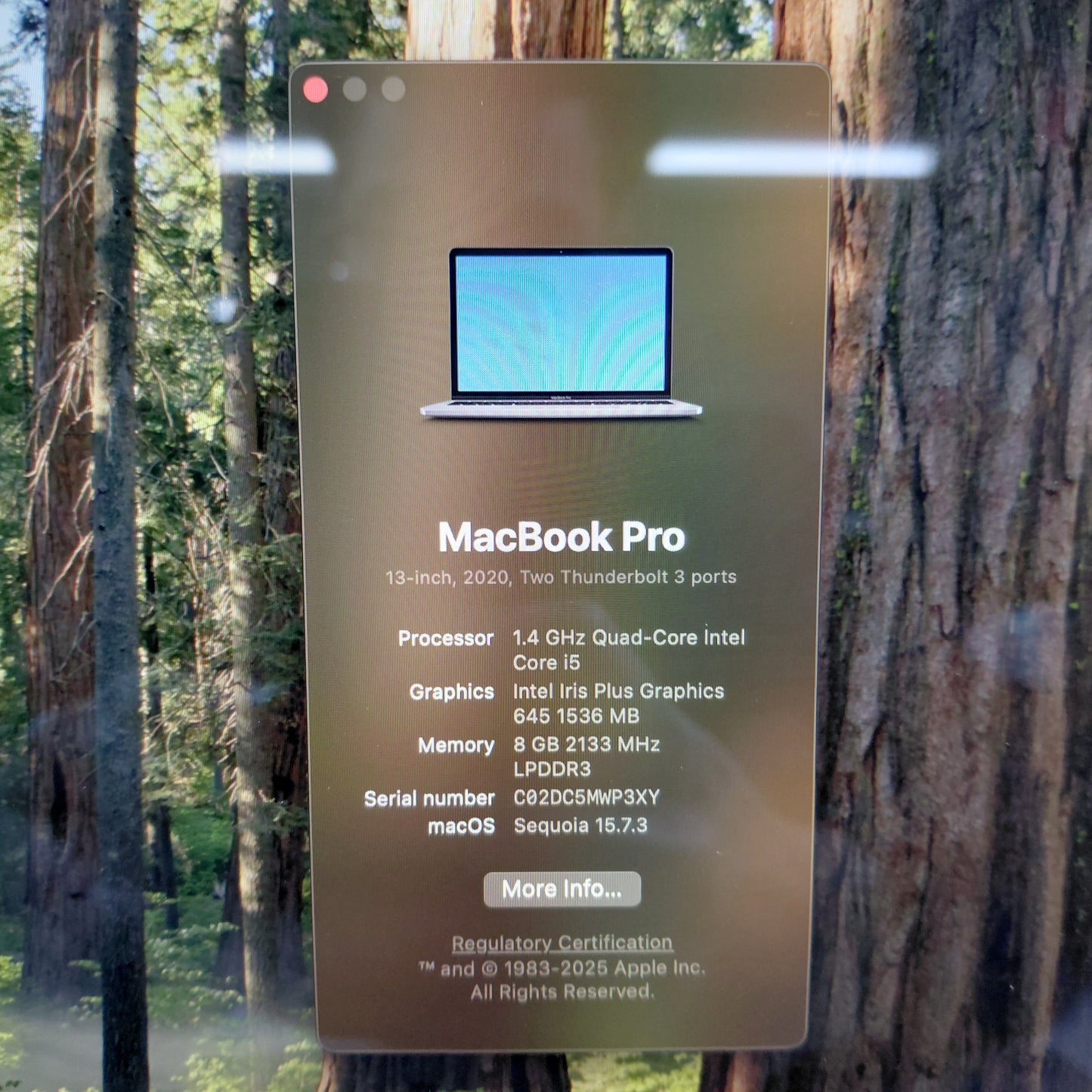 2020 Apple MacBook Pro 13.3" i5 1.4GHz 8GB RAM 256GB Silver A2289