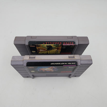 Super Godzilla & Star Trek the Next Generation Lot of 2 Nintendo SNES Games