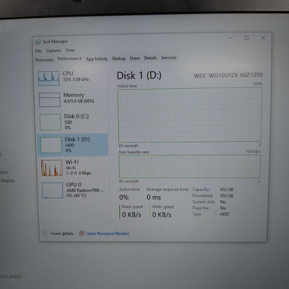 HP Laptop  15-EG0067ST 15.6" Ryzen 3 3250U 2.6GHz 8GB RAM 1TB HDD 128GB SSD