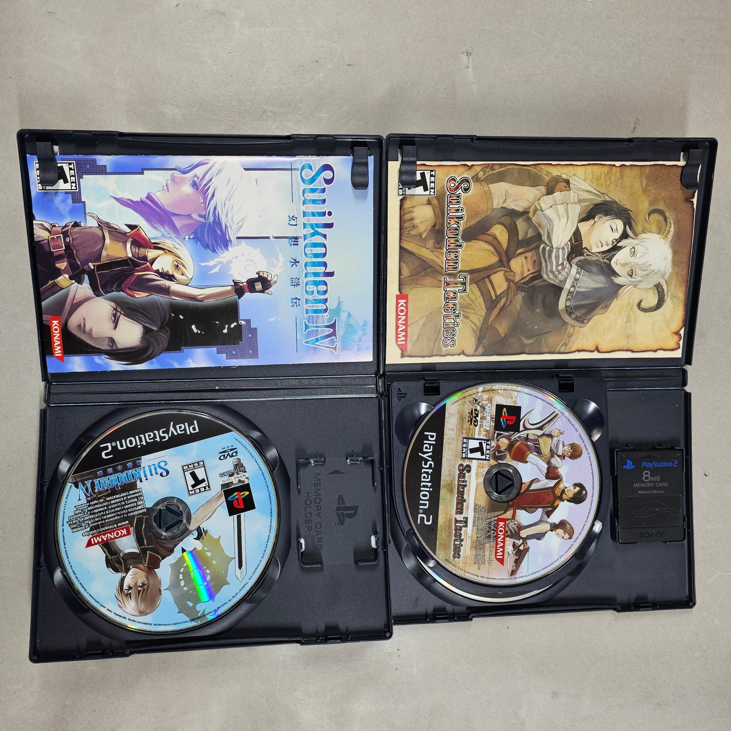 Lot of 3 Sony PlayStation 2 PS2 Games Suikoden Tactics - Suikoden III -  Suikoden IV w/ Soundtrack