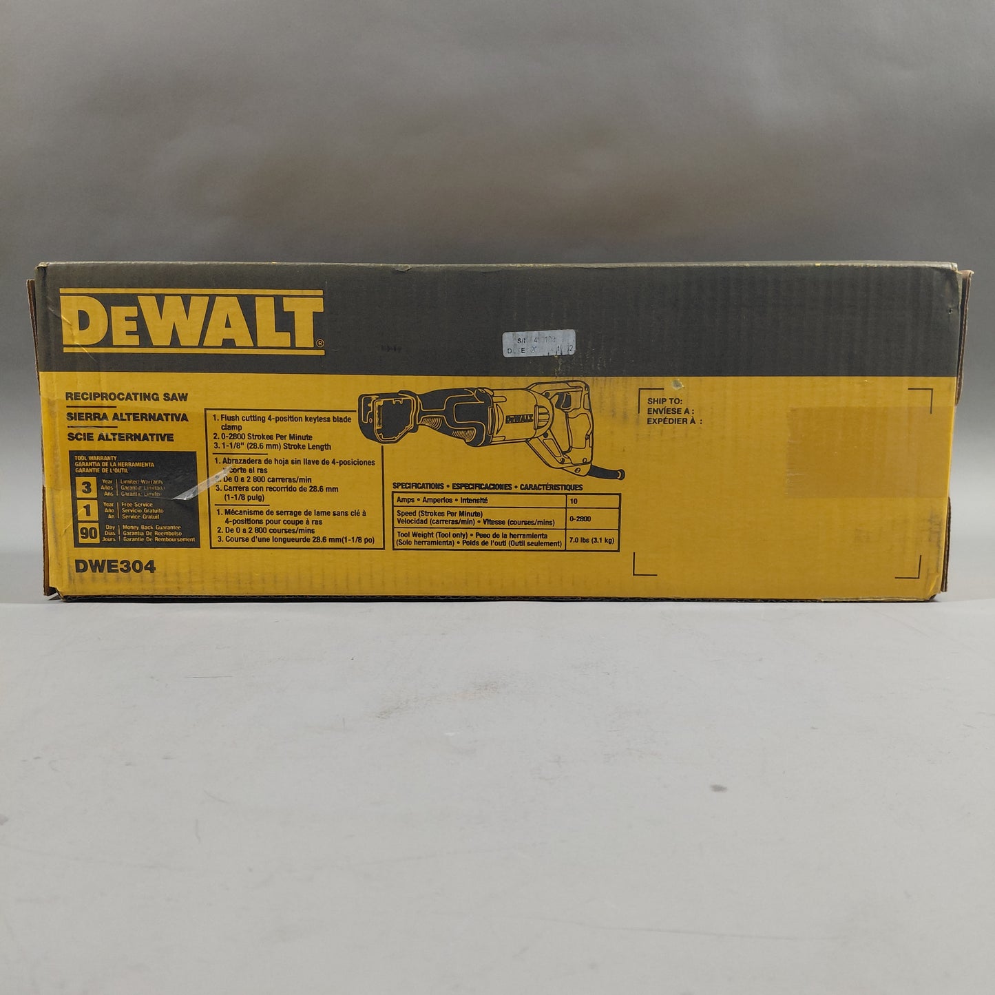 New Dewalt DWE304 Reciprocating Saw
