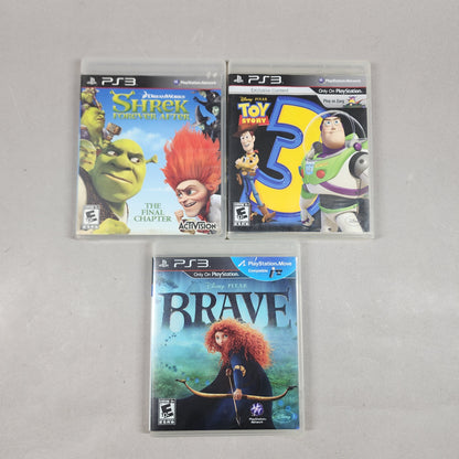PS3 Animated Movie Video Games Lot of 3 PS3 Games Shrek, Toy Story, & Brave