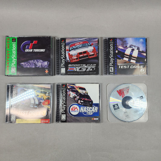 Lot of 6 Sony PlayStation 1 PS1 Games Racing Bundle