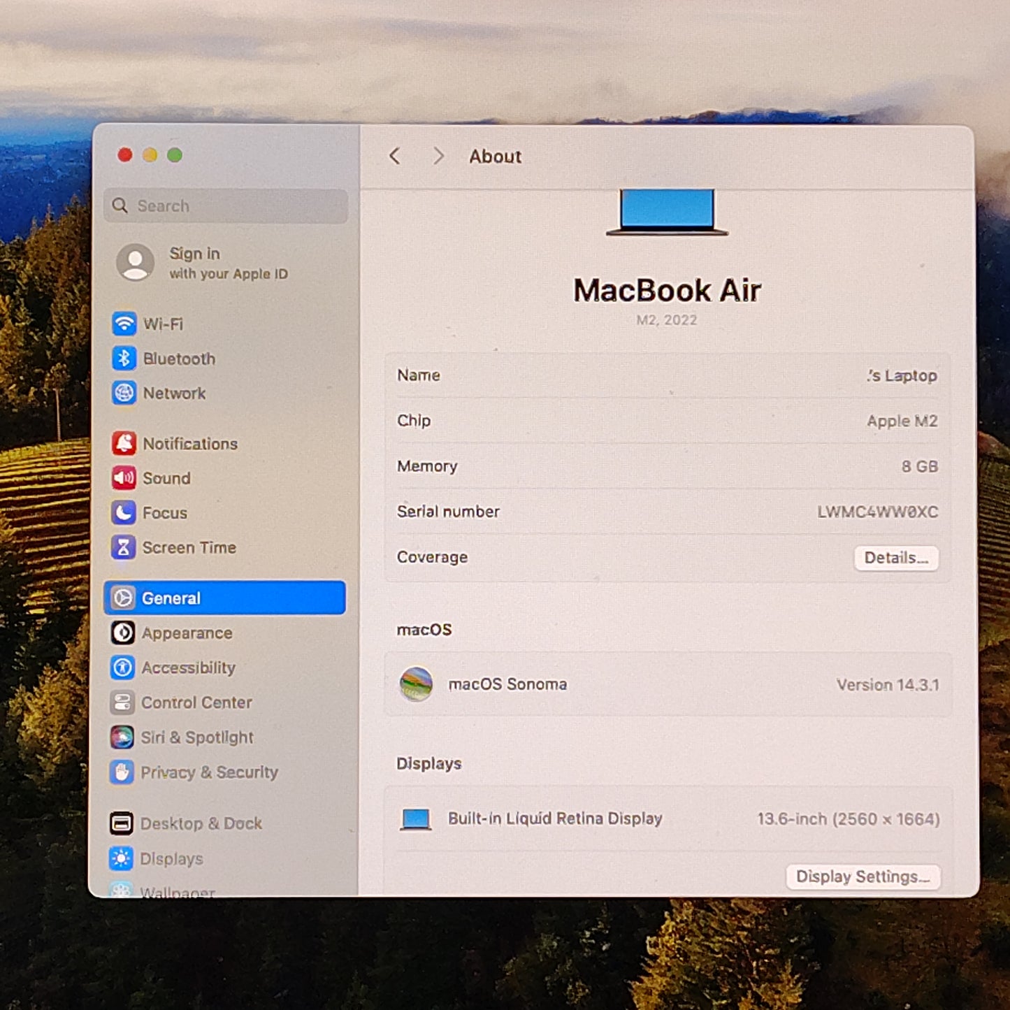 2022 Apple MacBook Pro 13.6" M2 8C GPU 3.5GHz 8GB RAM 250GB SSD A2681