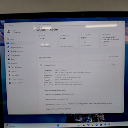 Broken Microsoft Surface Laptop 4 i7-1185G7 16GB RAM 256GB Bad OS