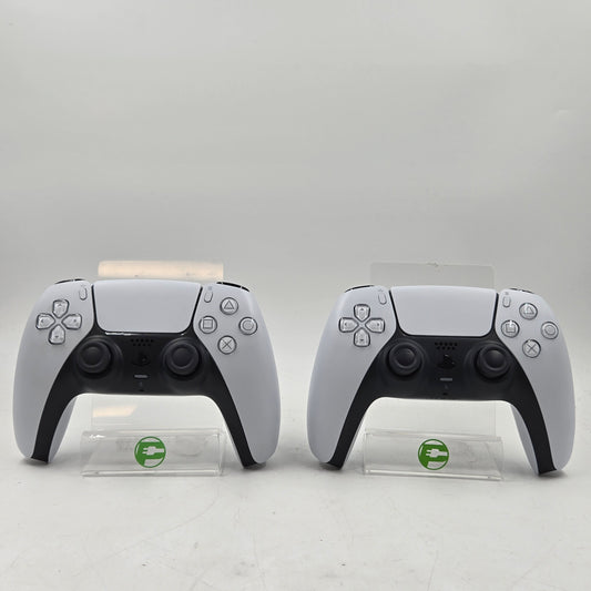 Sony PlayStation 5 PS5 Lot of 2 Dualsense Wireless Controllers Classic White CFI-ZCT1W