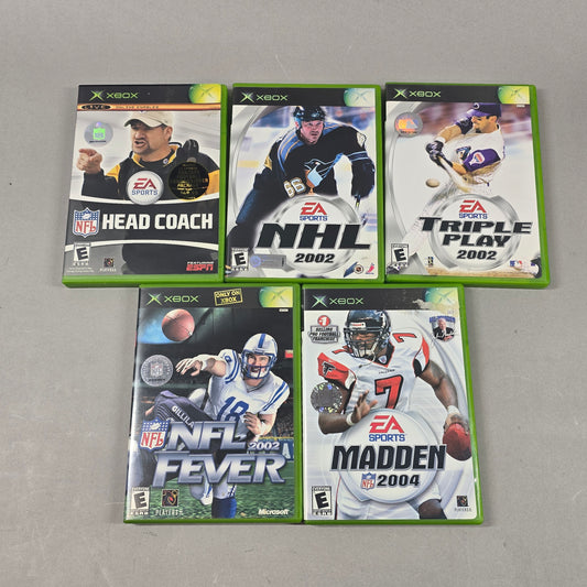 Lot of 5 Microsoft Original Xbox Games Sports Game Bundle