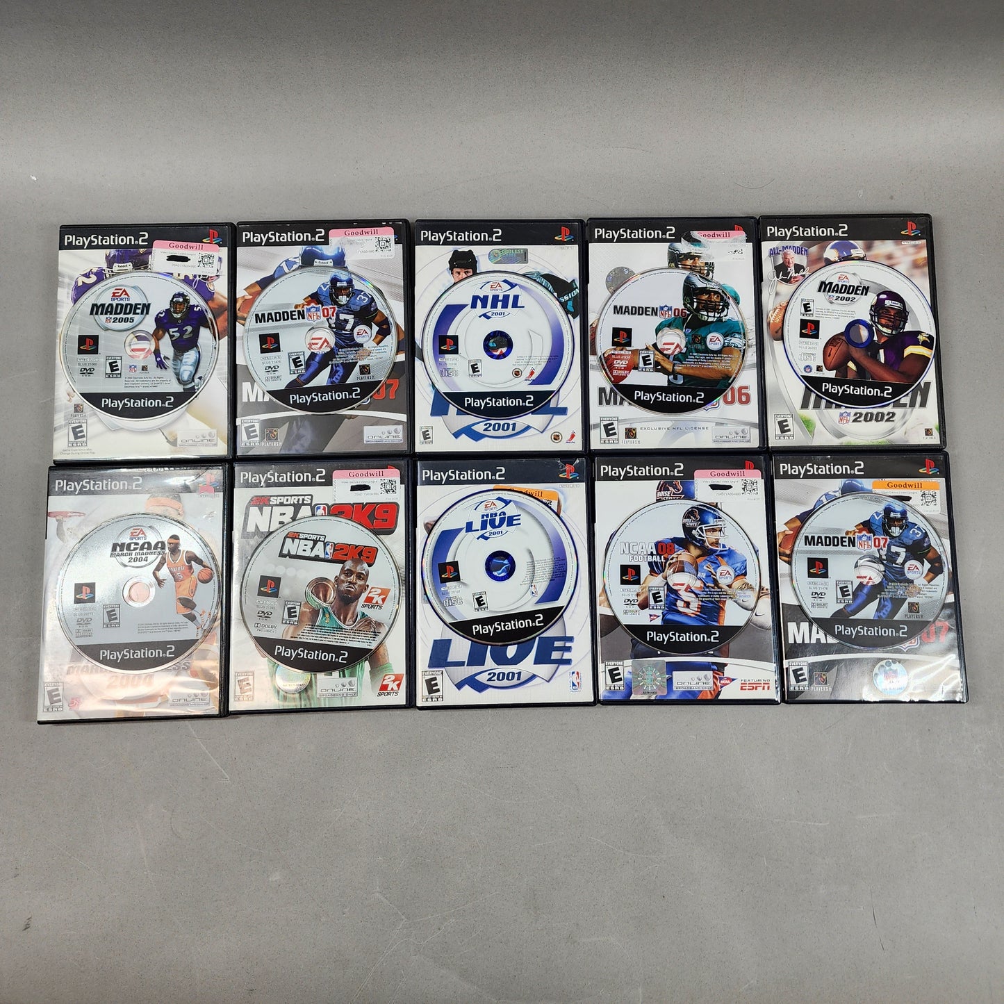 Lot of 10 Sony PlayStation 2 PS2 Sports Games