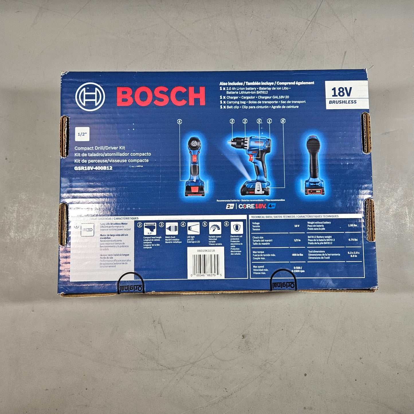 New Bosch 18V 18V 1/2" Cordless Drill Driver