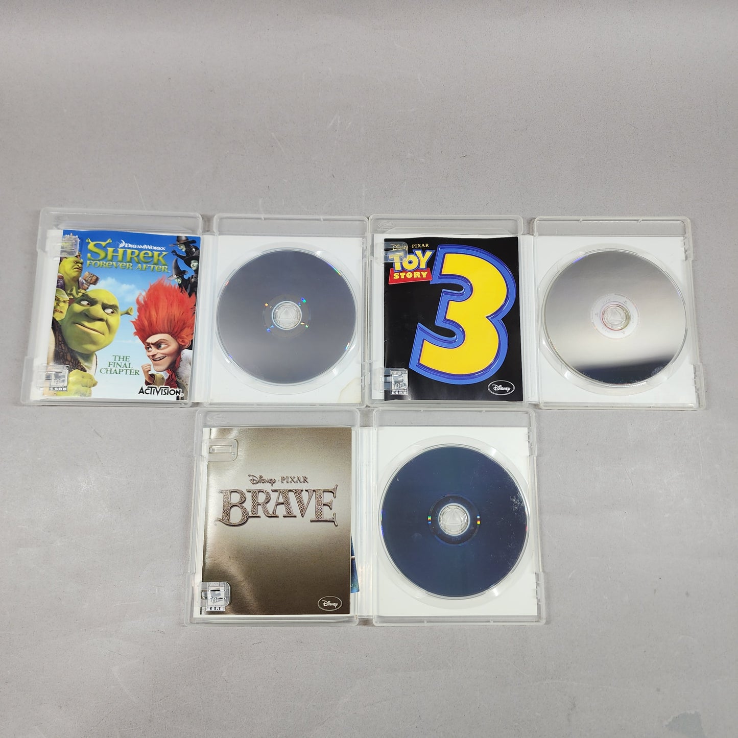 PS3 Animated Movie Video Games Lot of 3 PS3 Games Shrek, Toy Story, & Brave