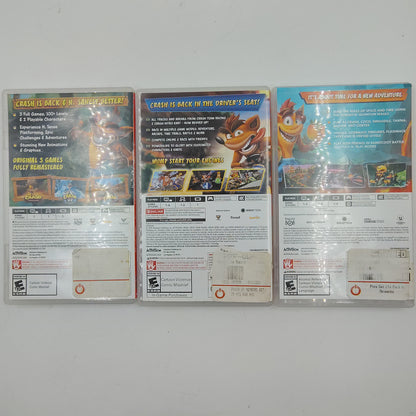 Lot of 3 Crash Bundle Nintendo Switch Games