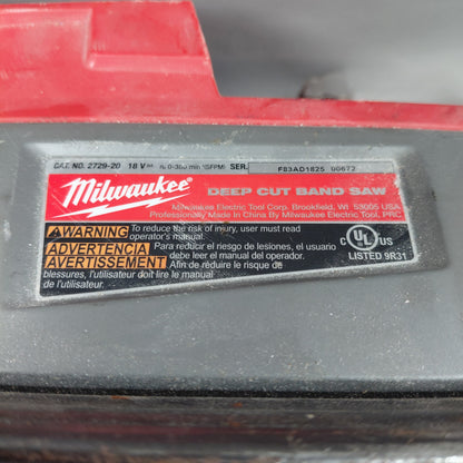 Milwaukee 2729-20 M18 18V Deep Cut Band Saw