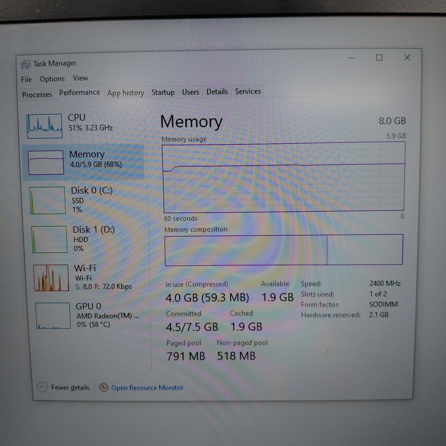 HP Laptop  15-EG0067ST 15.6" Ryzen 3 3250U 2.6GHz 8GB RAM 1TB HDD 128GB SSD