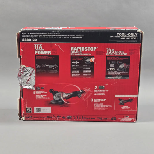 Milwaukee 2880-20 M18 18V FUEL Cordless 4-1/2"/ 5" Grinder
