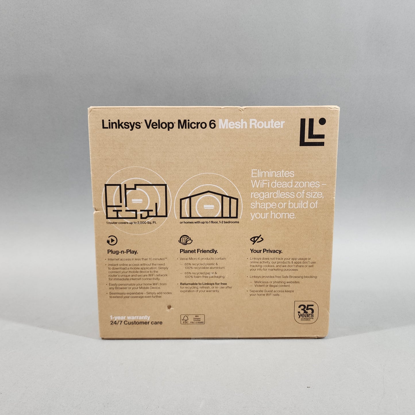 New Linksys Velop Micro 6 Dual Band 41V-300-2619R Mesh Router